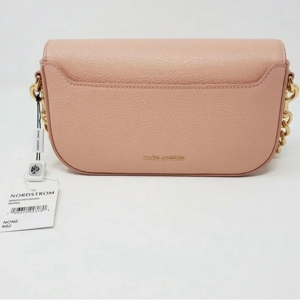Marc Jacobs Blush Pink Pebbled Leather Crossbody with Gold Chain